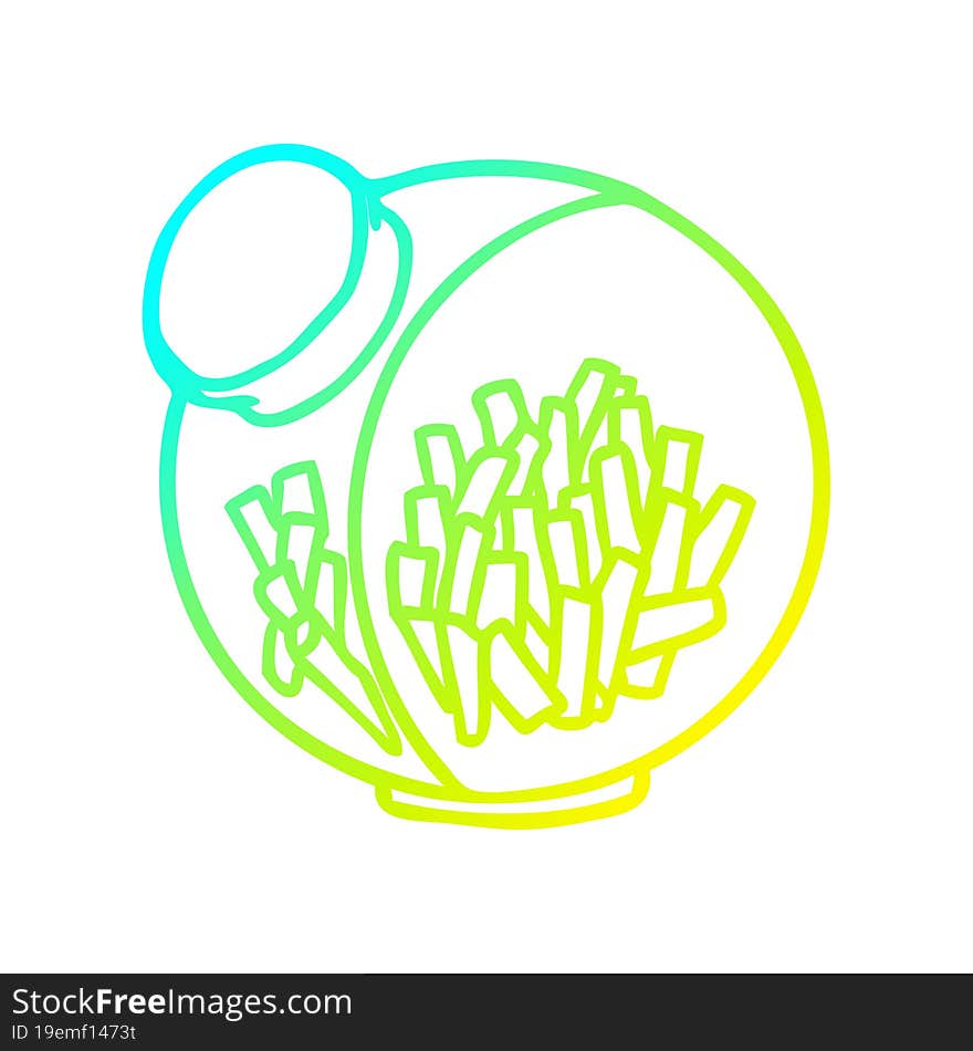 cold gradient line drawing of a candy in a sweet jar