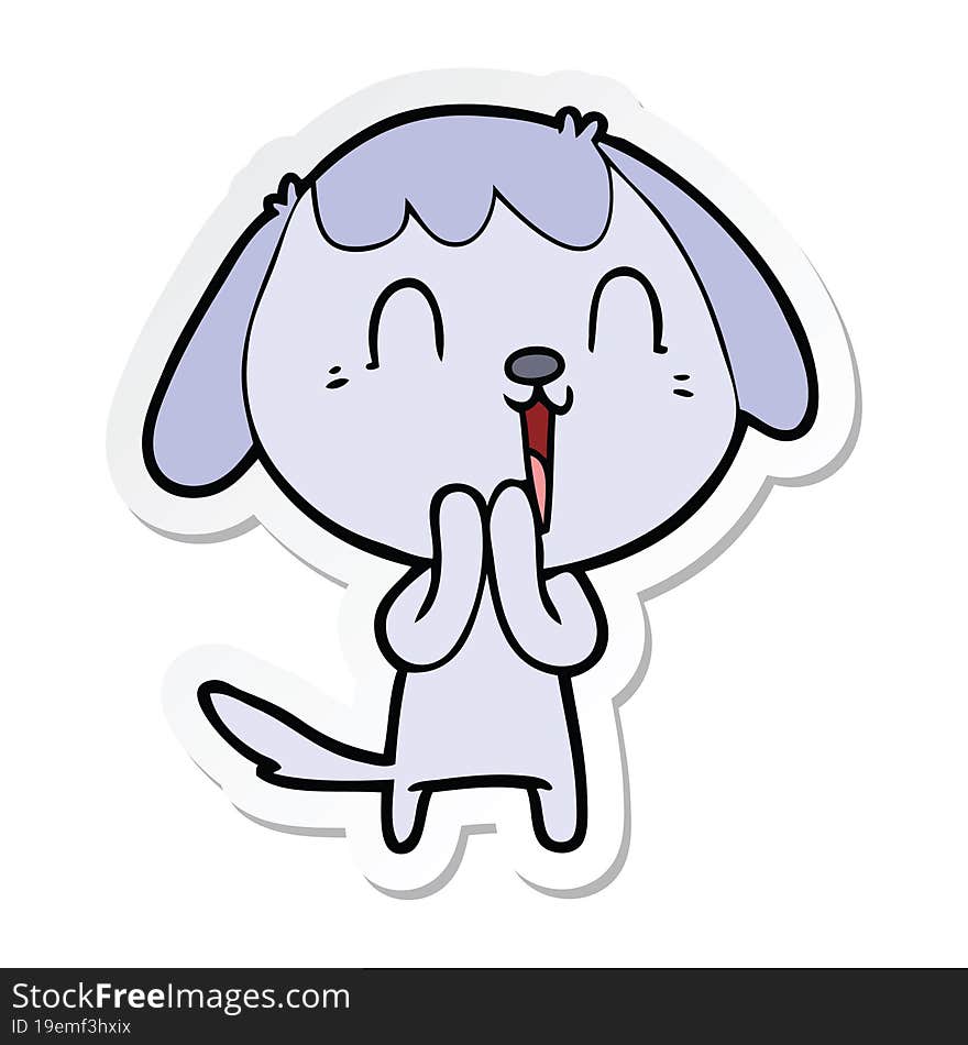 sticker of a cute cartoon dog