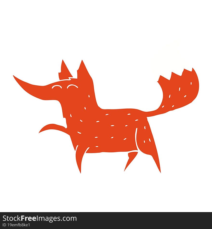 flat color style cartoon fox