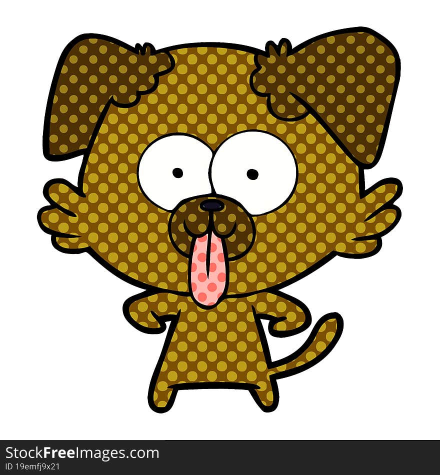 cartoon dog with tongue sticking out. cartoon dog with tongue sticking out