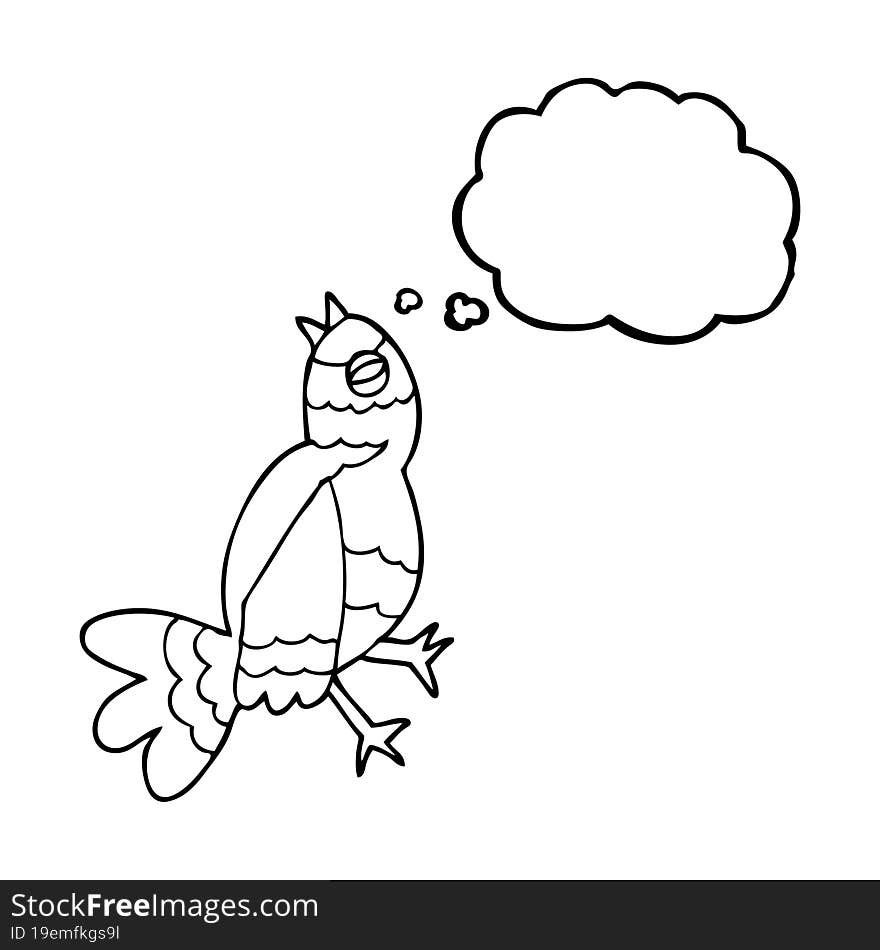 Thought Bubble Cartoon Bird