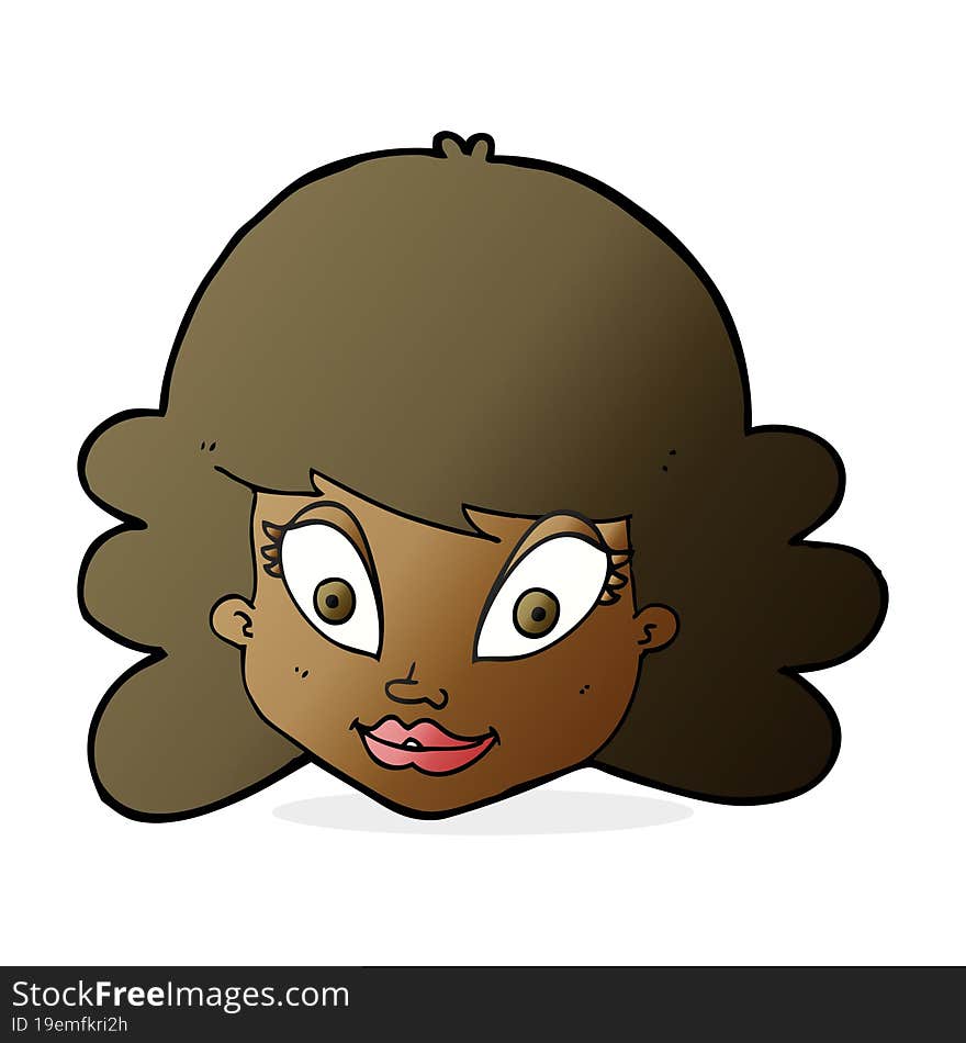 Cartoon Happy Female Face