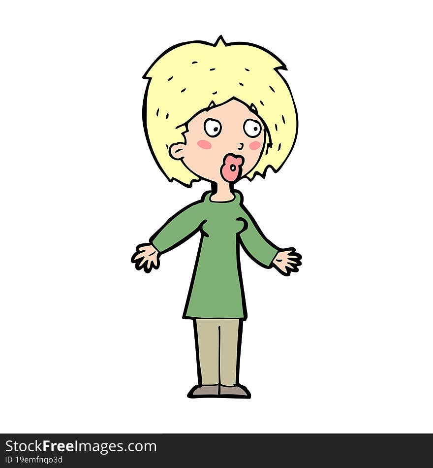 cartoon surprised woman