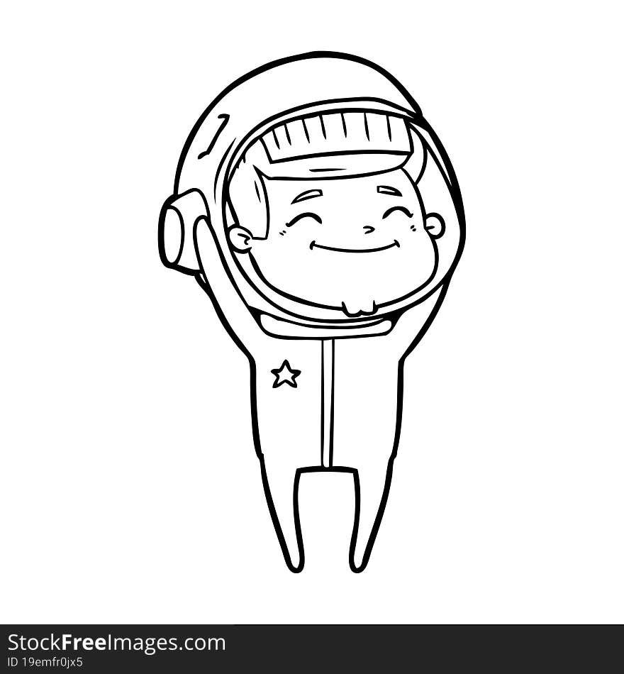 happy cartoon astronaut. happy cartoon astronaut