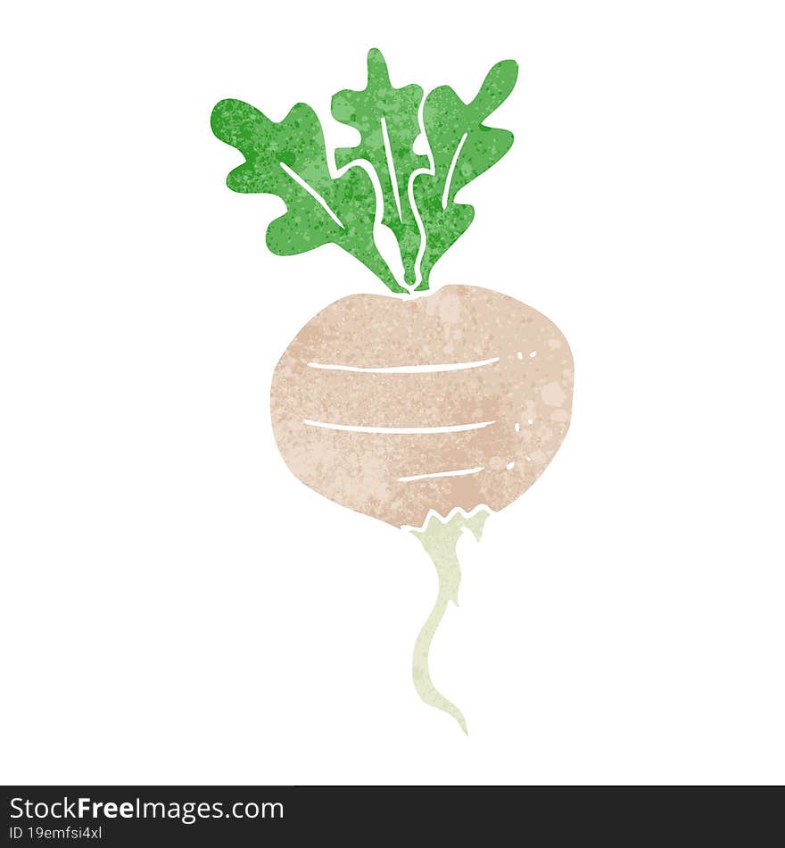 freehand retro cartoon turnip