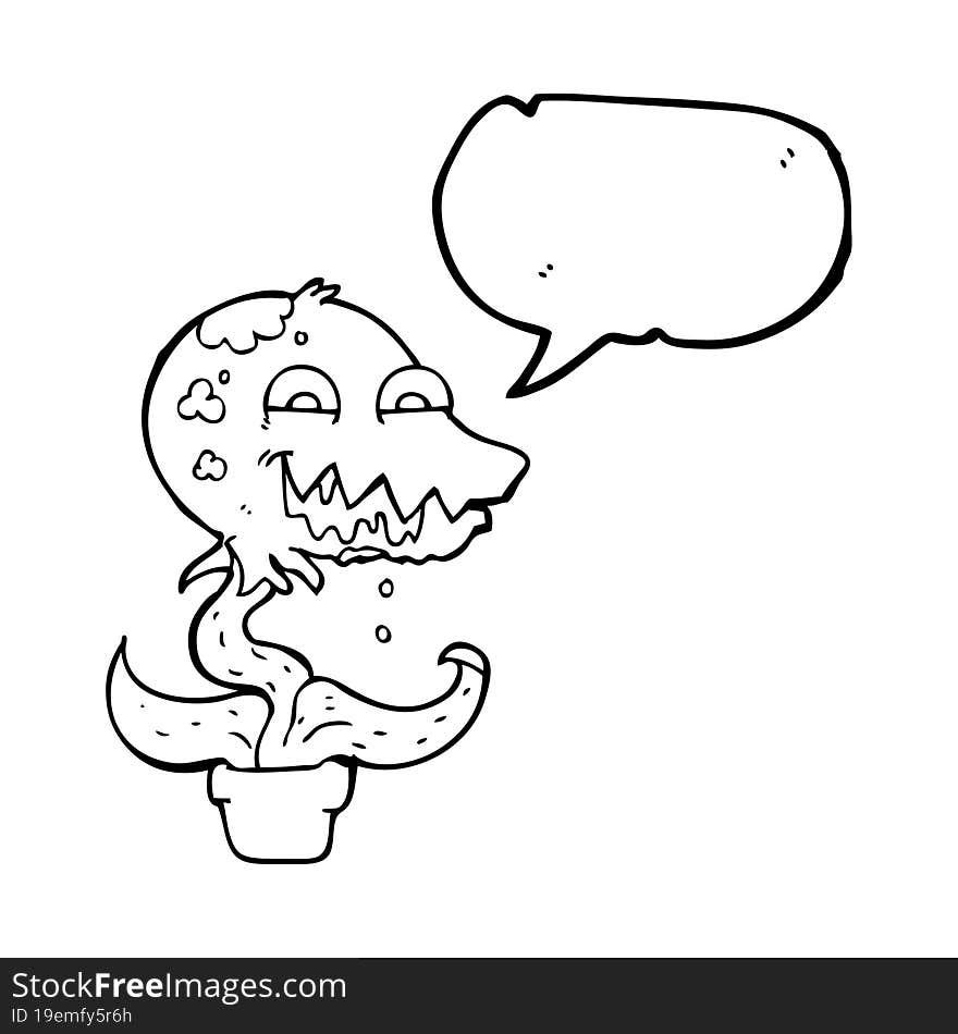 speech bubble cartoon monster plant