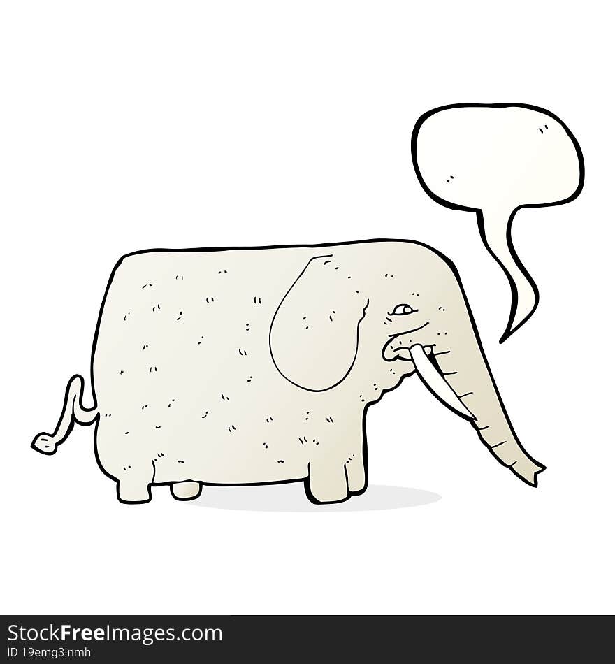 cartoon big elephant with speech bubble