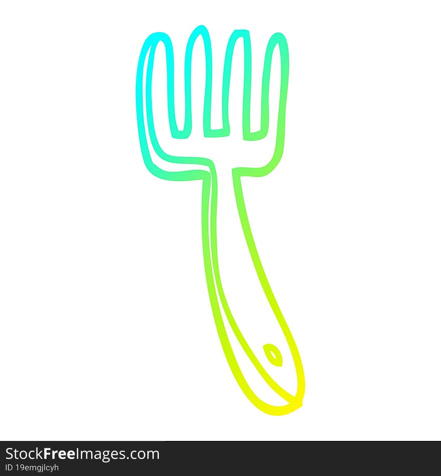 cold gradient line drawing cartoon fork