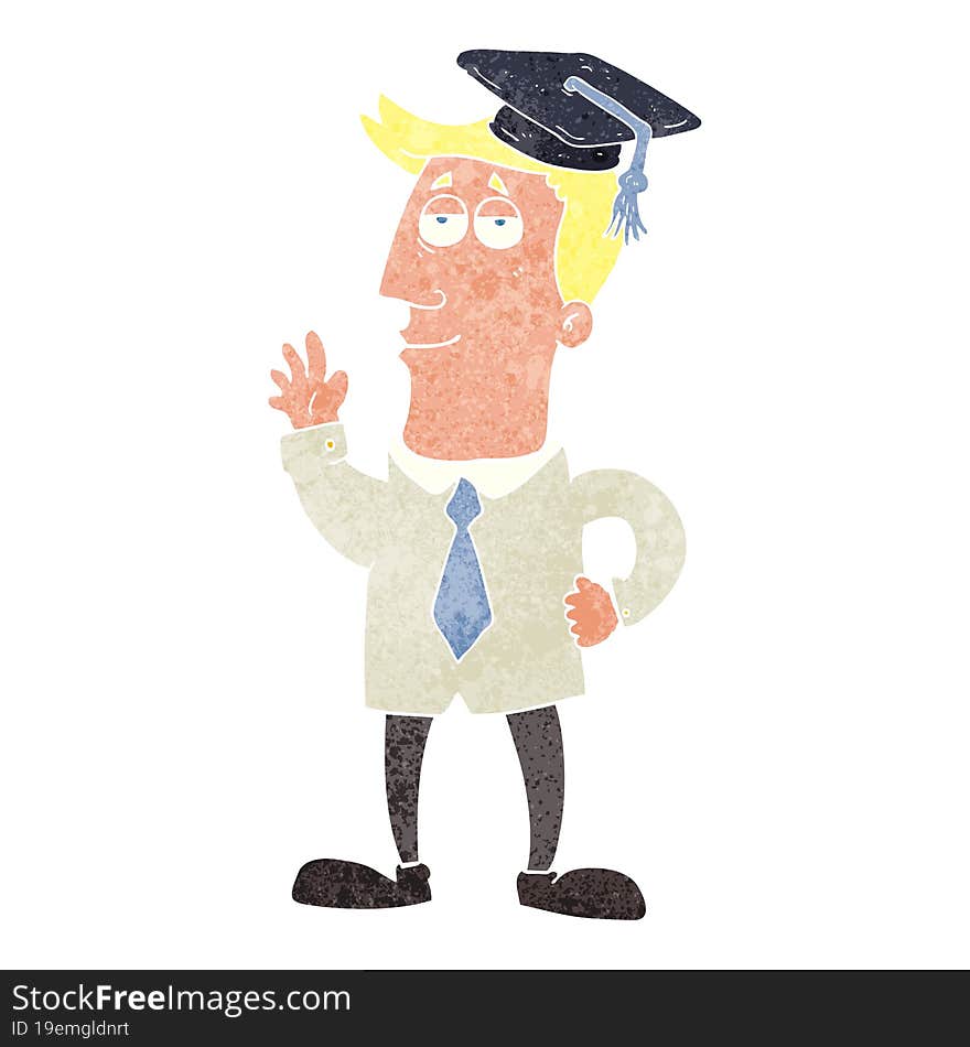 retro cartoon graduate