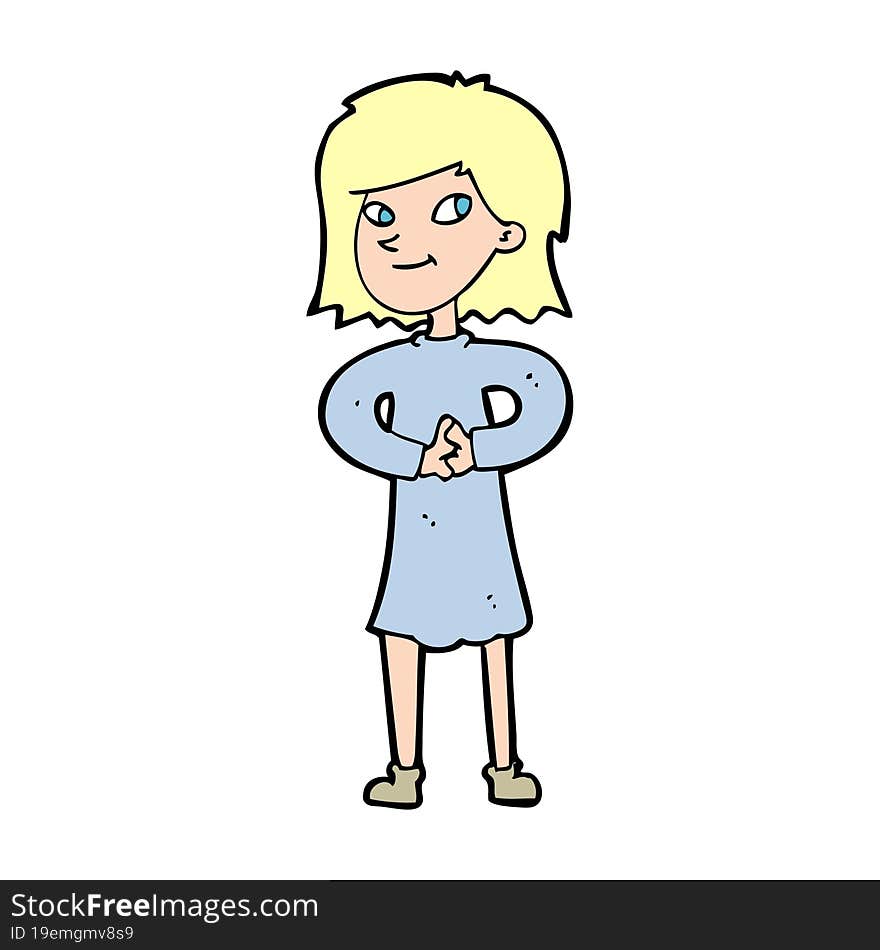 cartoon happy woman