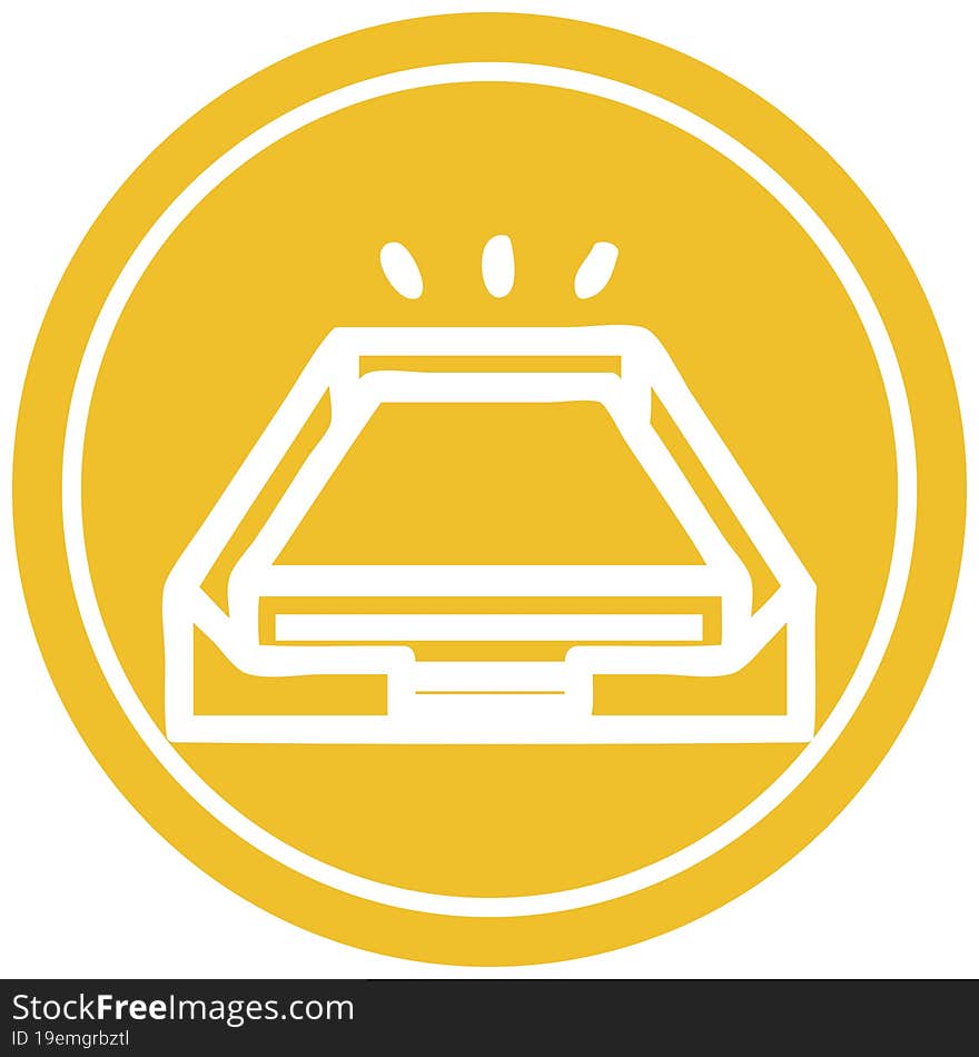 low office paper stack circular icon