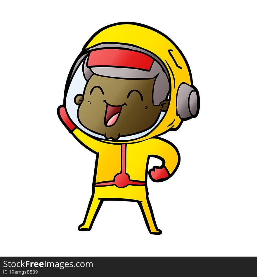 happy cartoon astronaut. happy cartoon astronaut