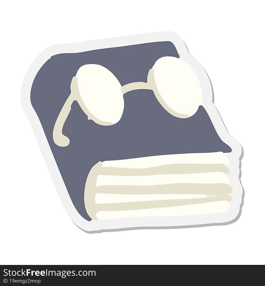 Book Wearing Glasses Sticker