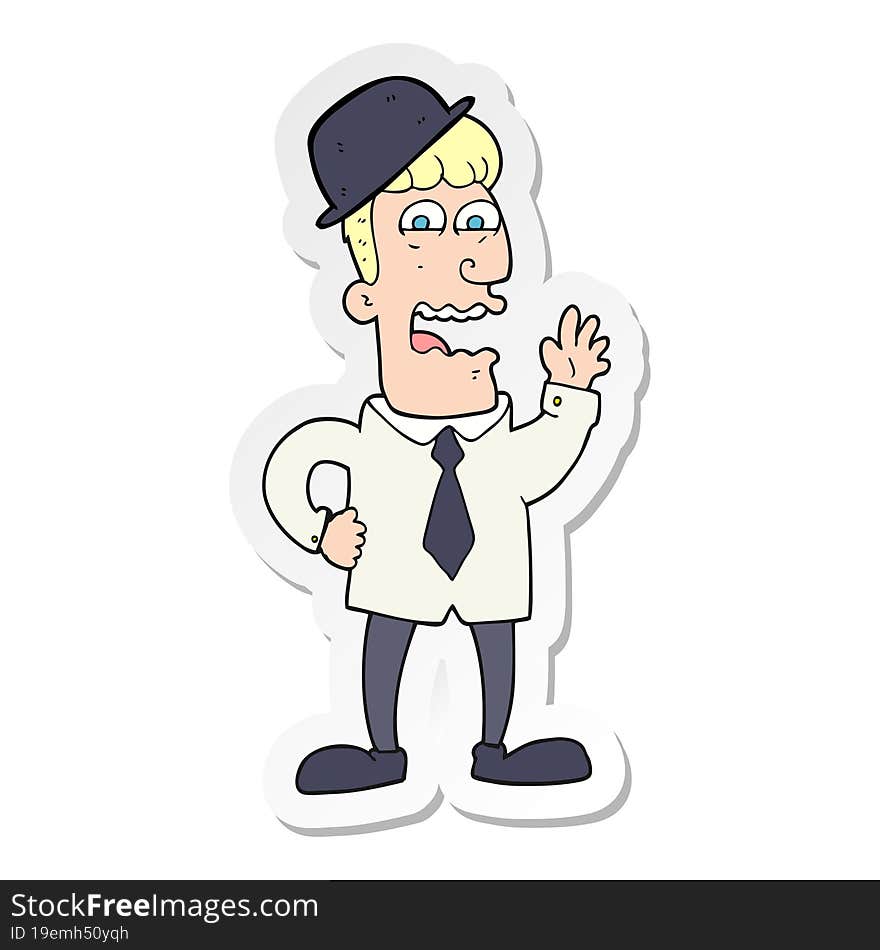 sticker of a cartoon businessman