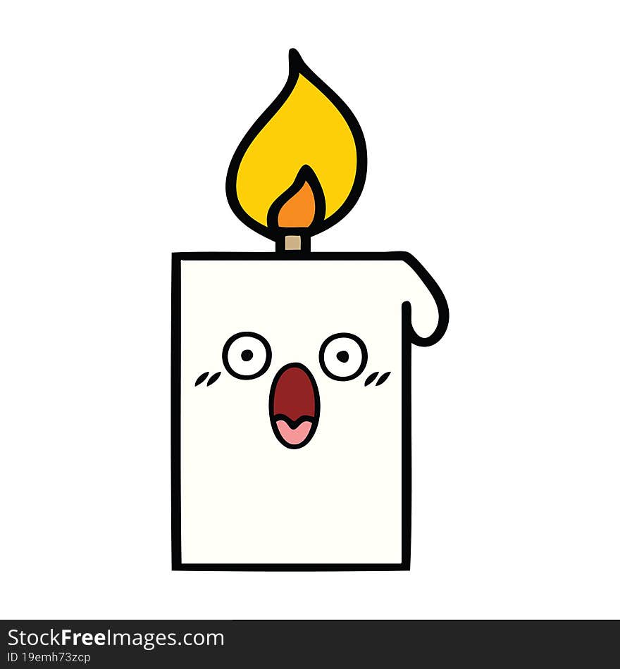 Cute Cartoon Lit Candle