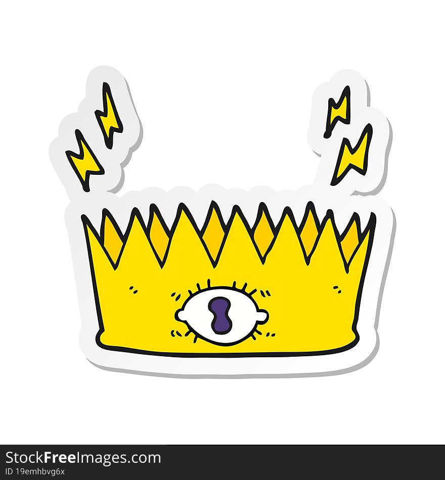 sticker of a cartoon magic crown