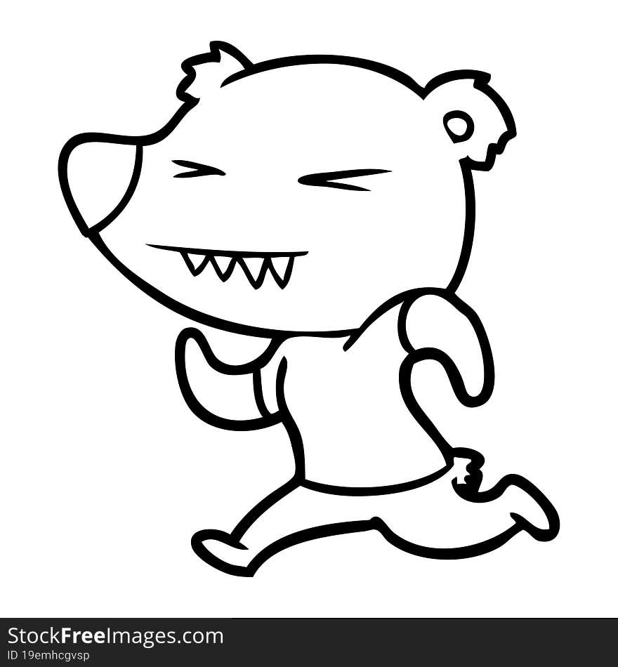 angry bear cartoon running. angry bear cartoon running