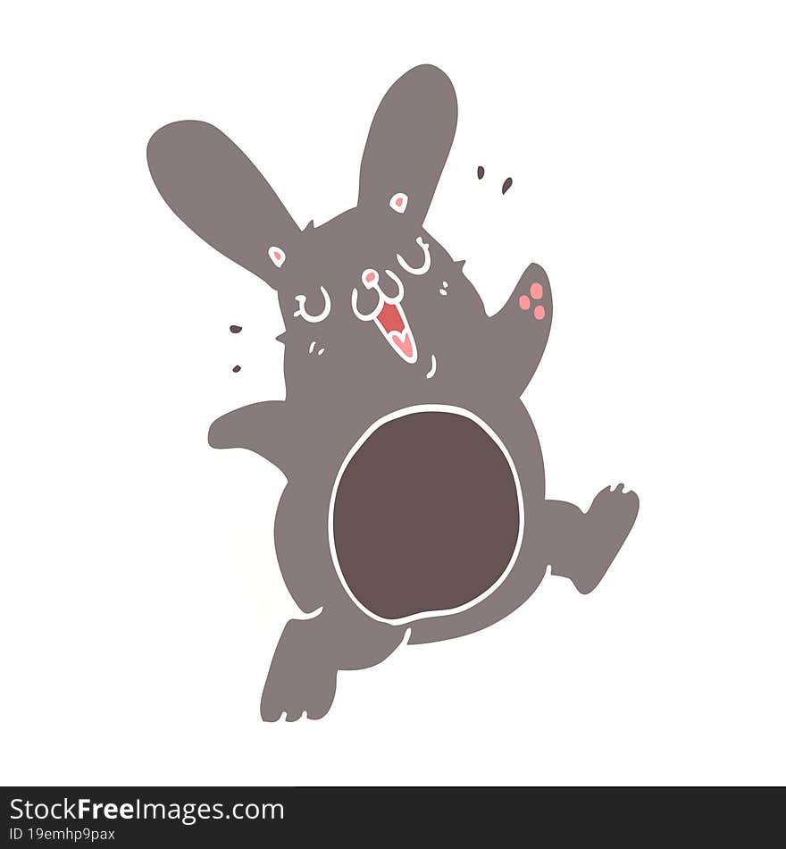 flat color style cartoon rabbit