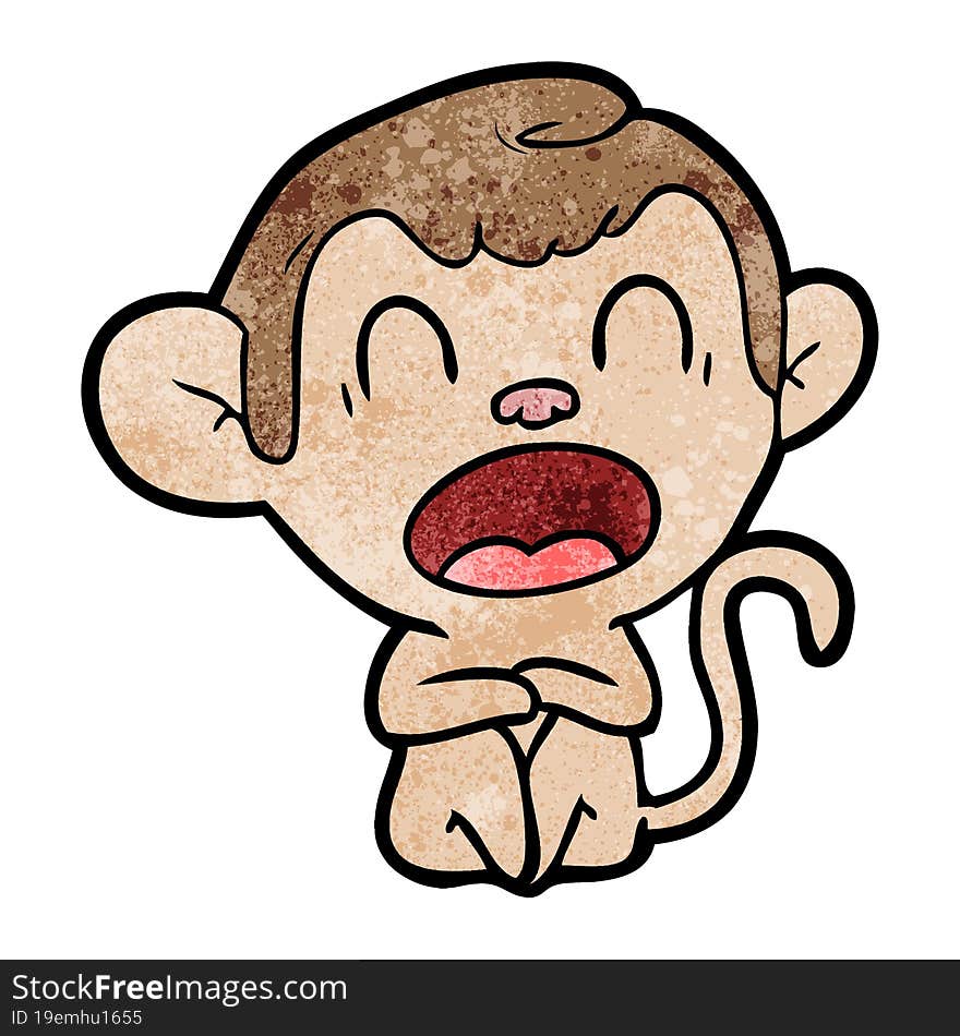 yawning cartoon monkey. yawning cartoon monkey