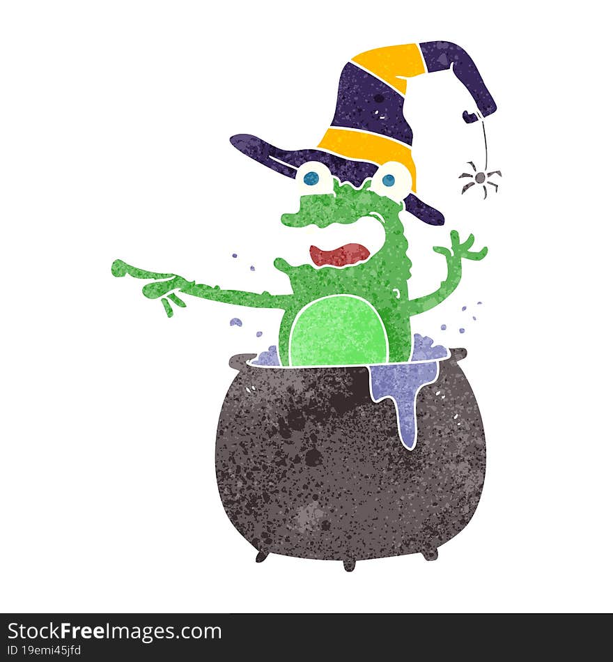 retro cartoon halloween toad