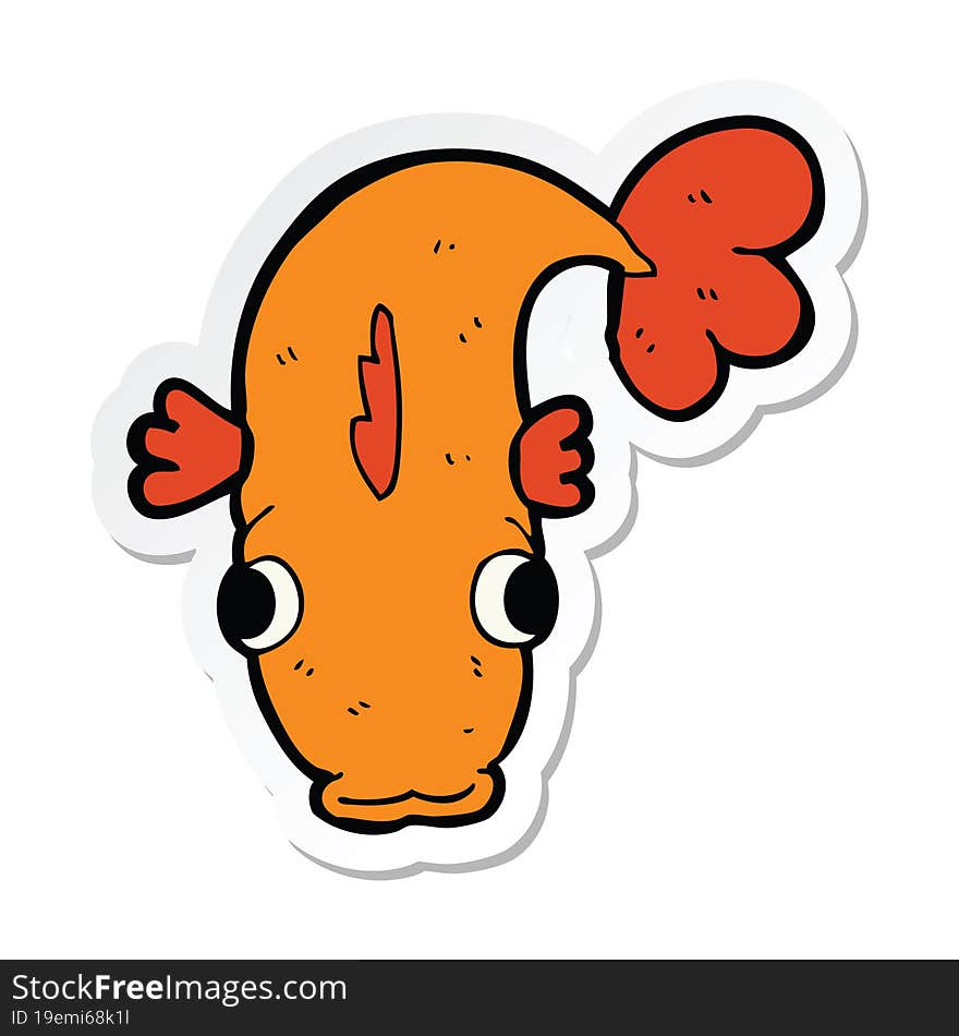 sticker of a cartoon fish