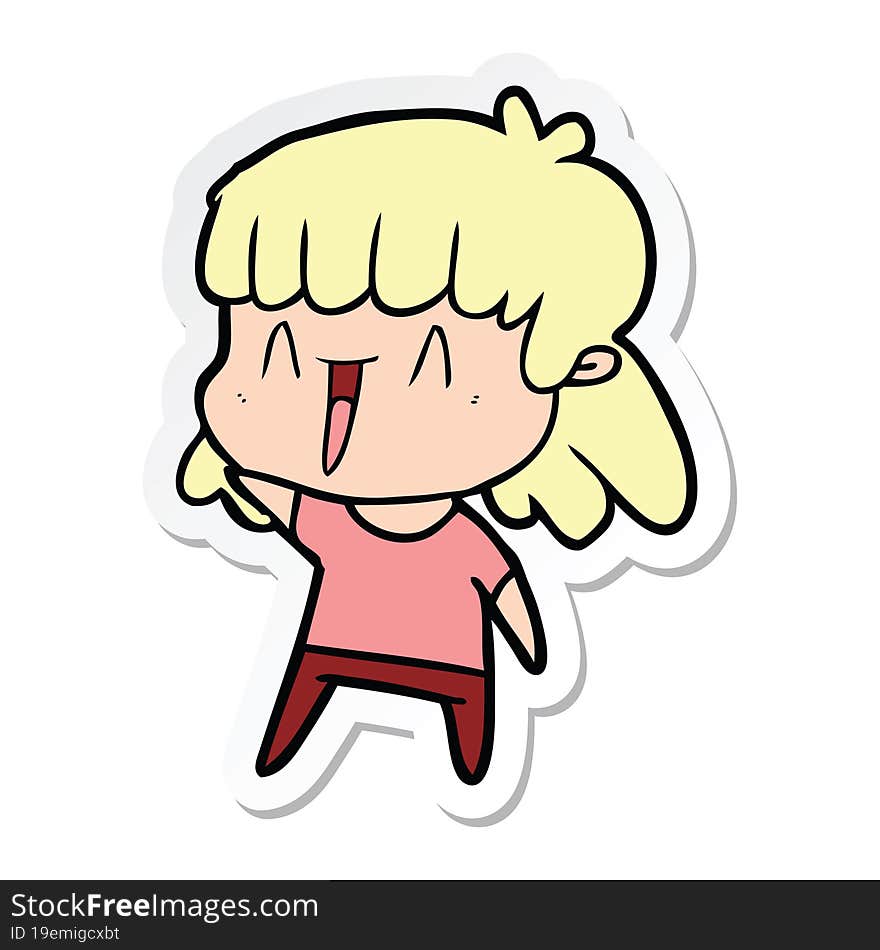 sticker of a cartoon woman