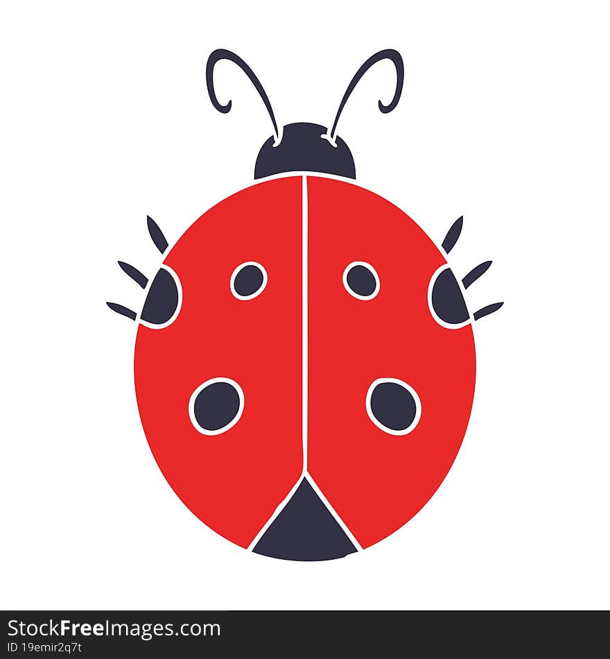 flat color style cartoon ladybug