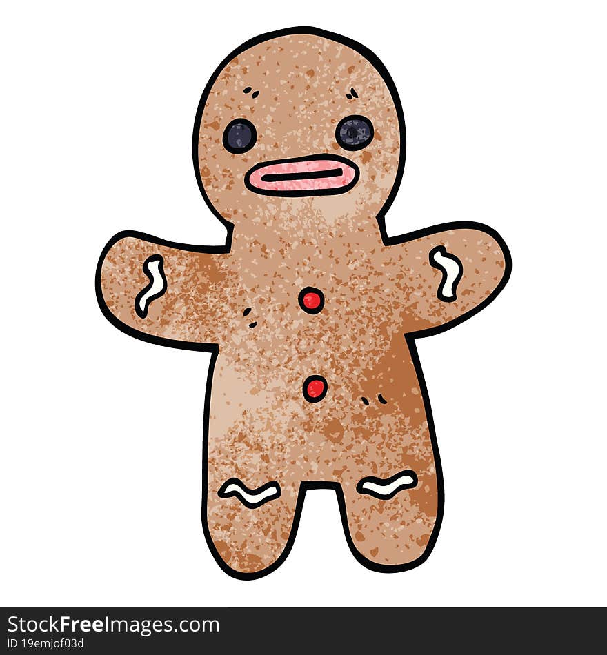 cartoon doodle gingerbread man