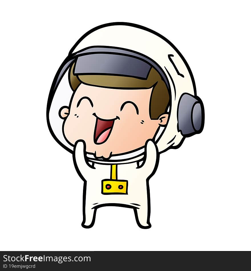 happy cartoon astronaut. happy cartoon astronaut