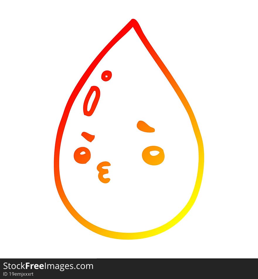 warm gradient line drawing cartoon cute raindrop