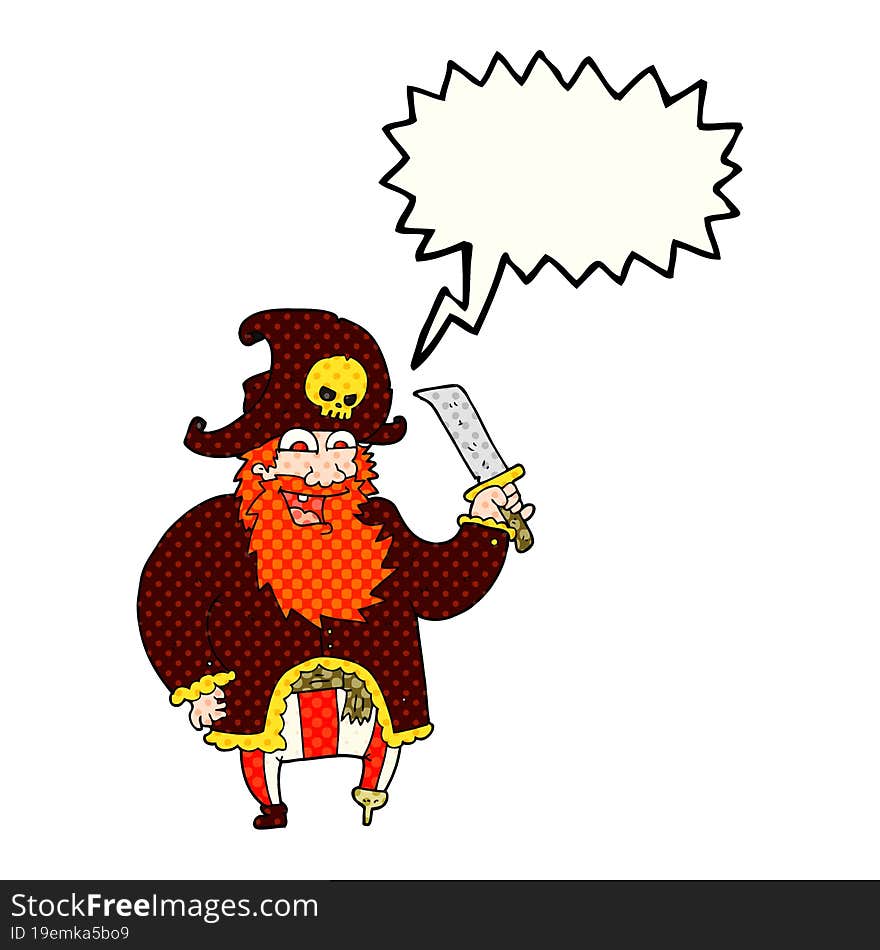 comic book speech bubble cartoon pirate captain