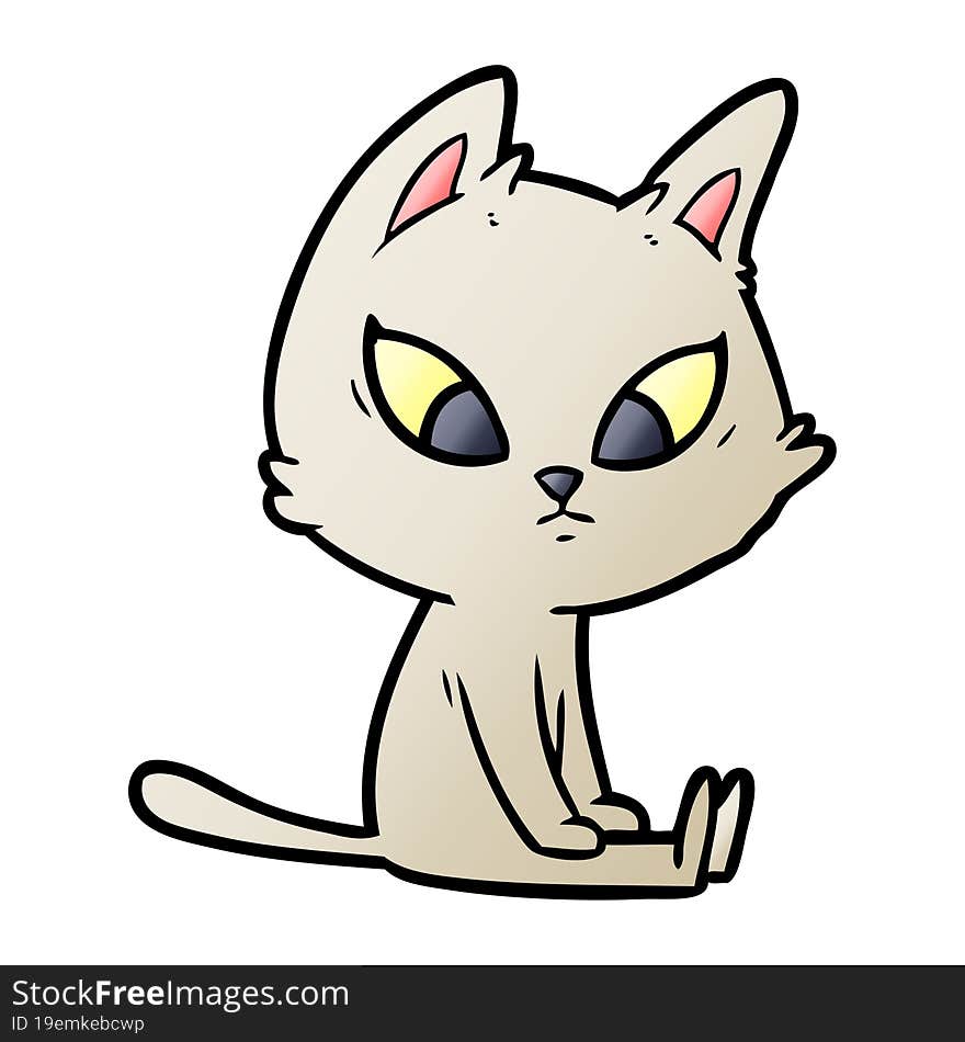 confused cartoon cat. confused cartoon cat