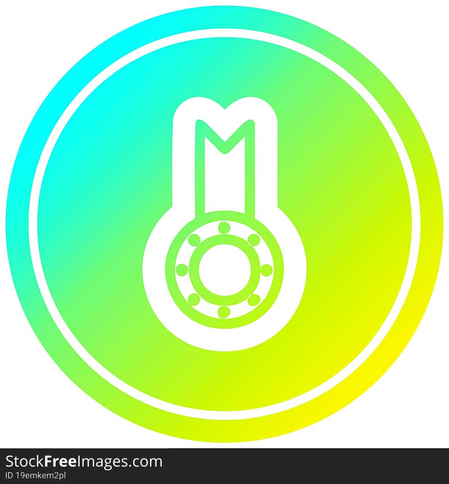 medal award circular in cold gradient spectrum