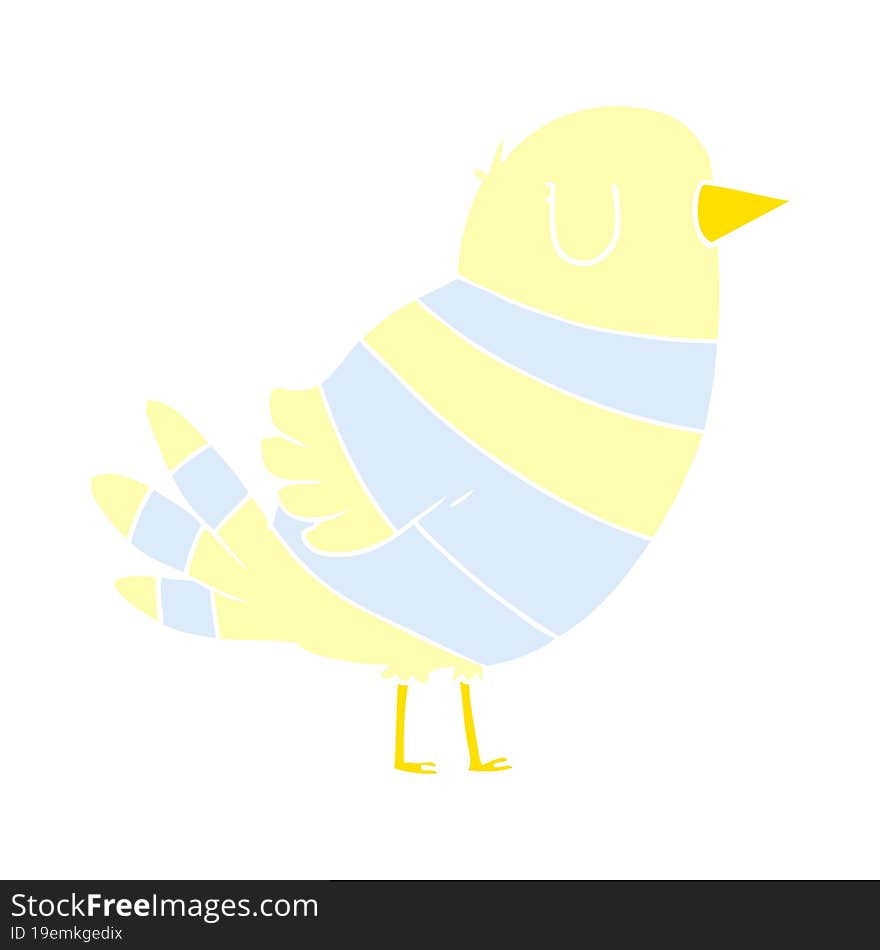 flat color style cartoon bird