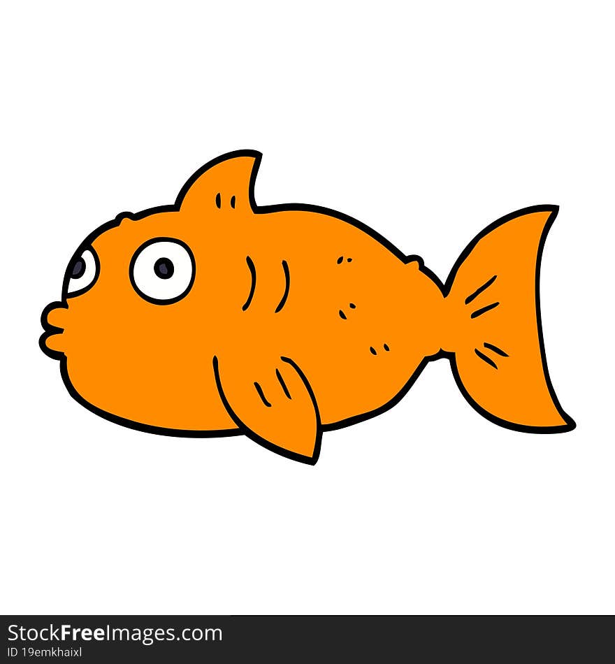 cartoon doodle surprised fish