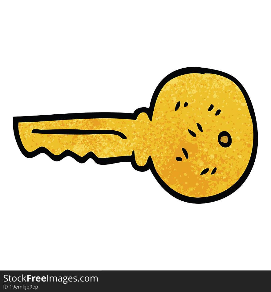 cartoon doodle gold key