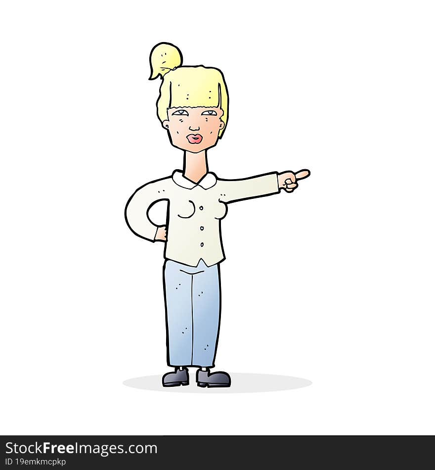 cartoon woman pointing