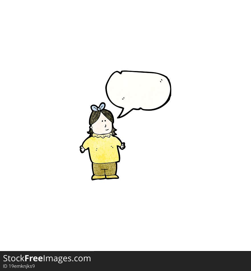 Cartoon Fat Girl With Speech Bubble