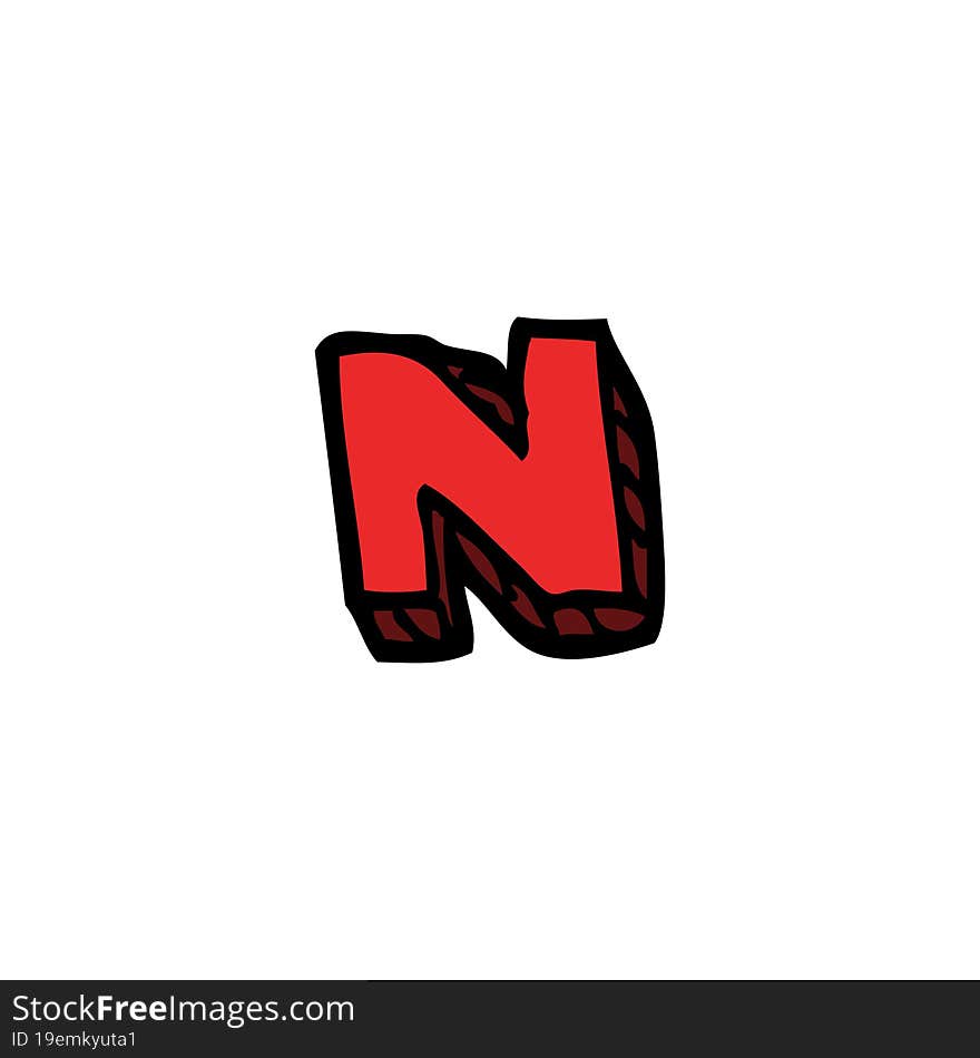 Cartoon Doodle Letter N