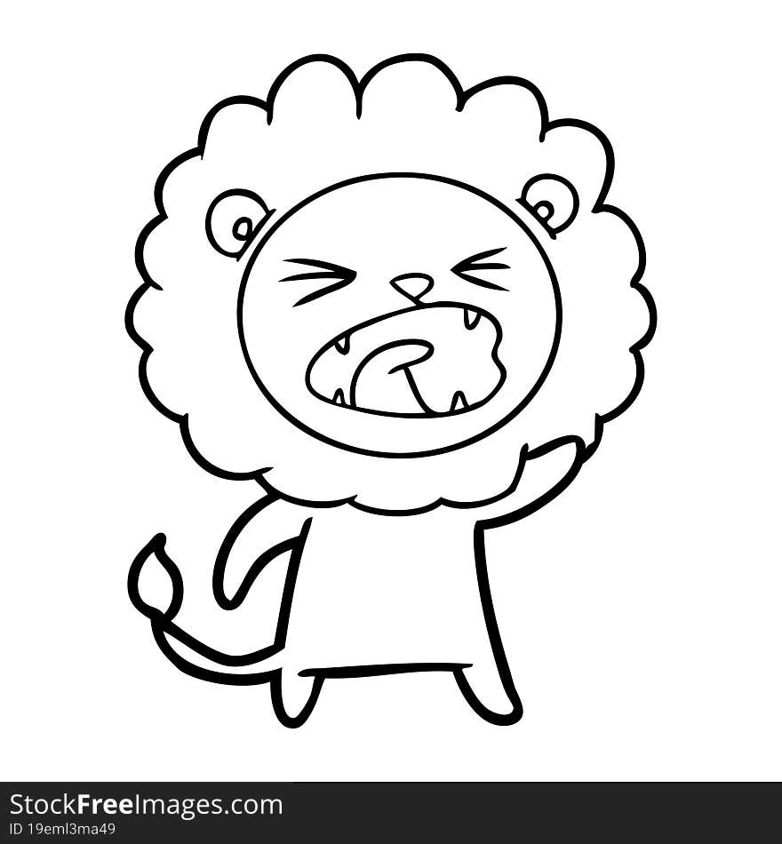 cartoon angry lion. cartoon angry lion