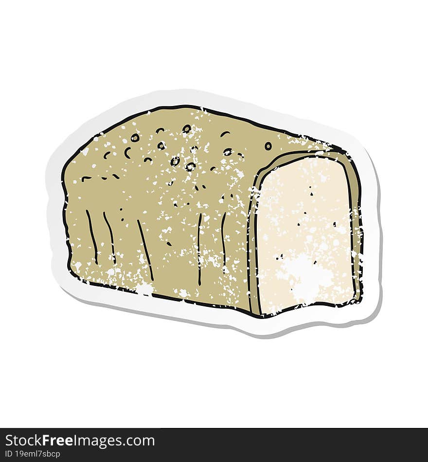 retro distressed sticker of a cartoon bread