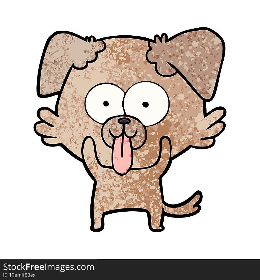 cartoon dog with tongue sticking out. cartoon dog with tongue sticking out