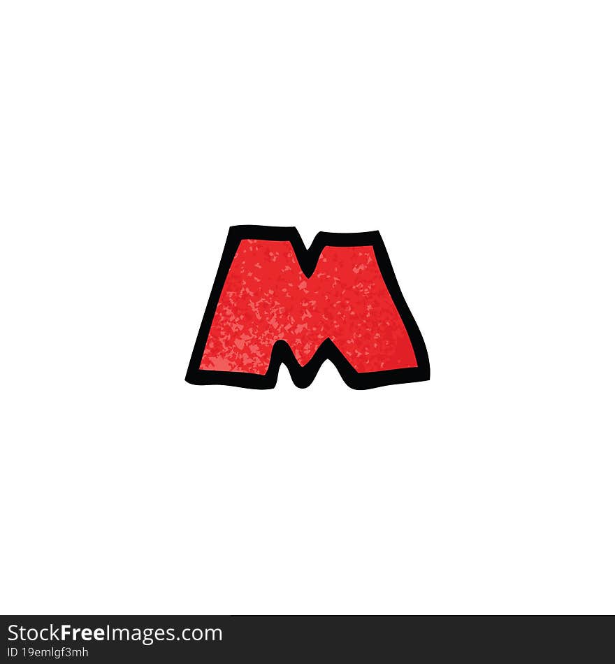 cartoon doodle letter m