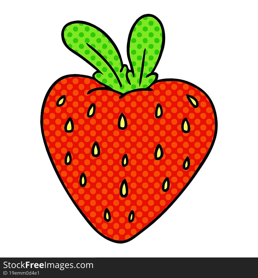 cartoon doodle of a fresh strawberry