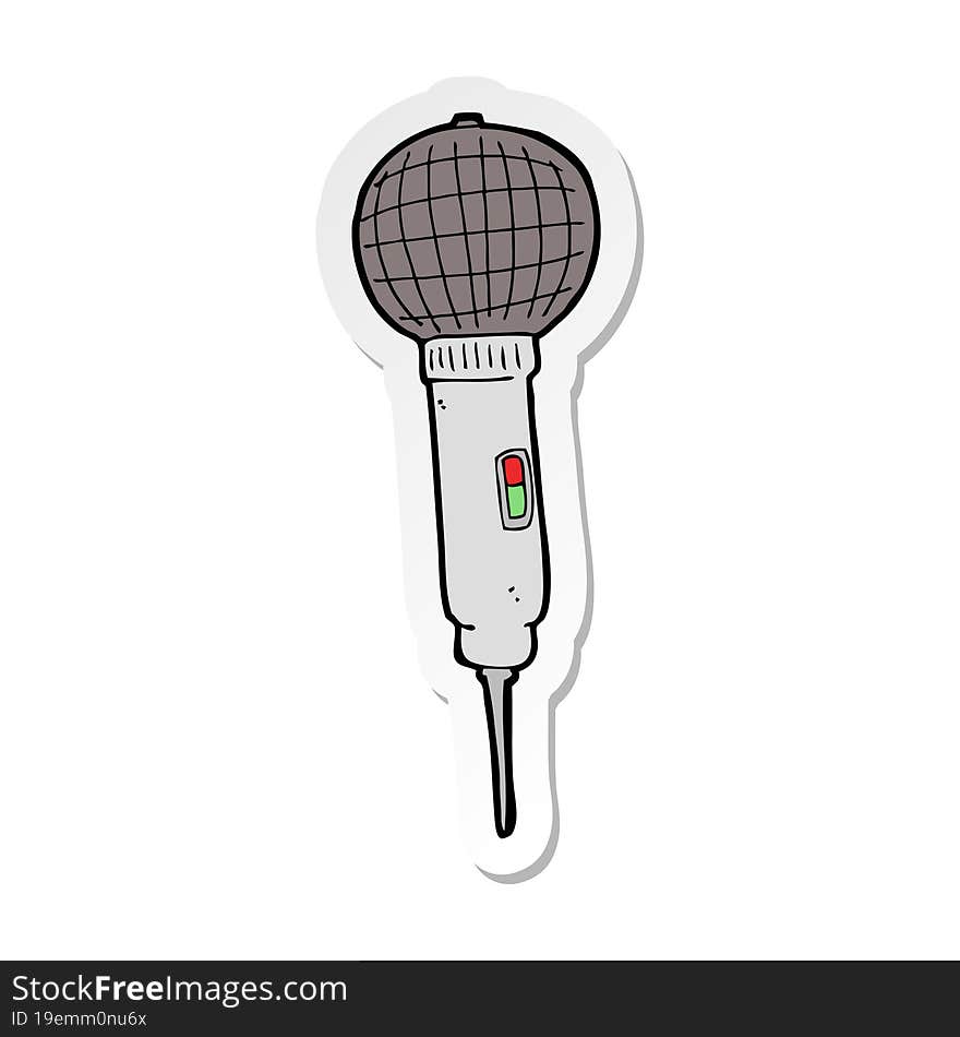 sticker of a cartoon microphone