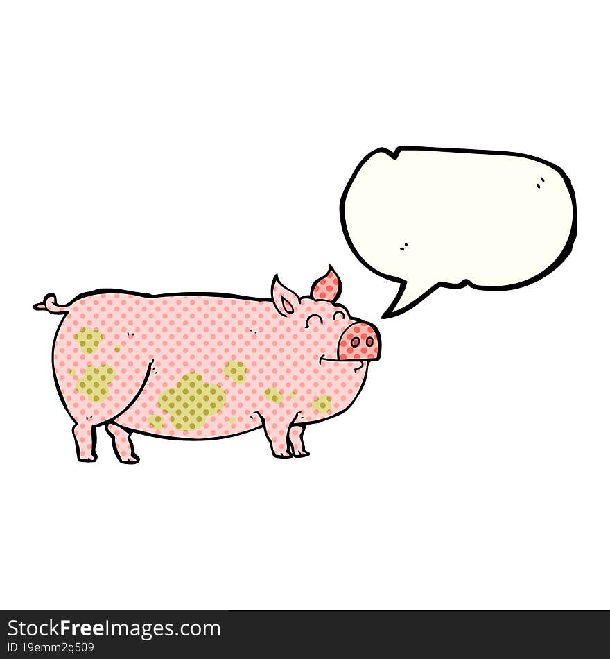 comic book speech bubble cartoon muddy pig