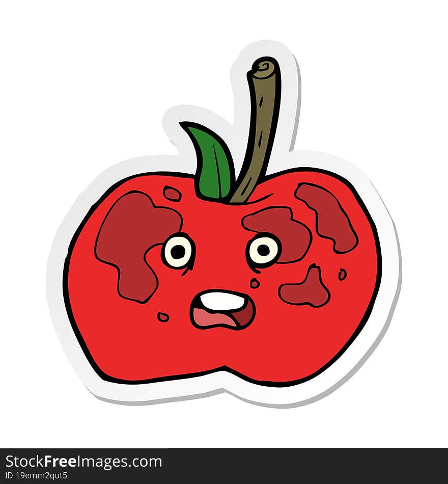 sticker of a cartoon apple