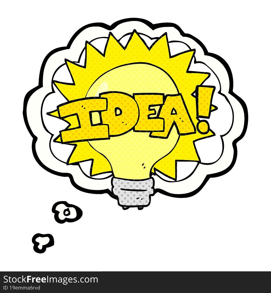 freehand drawn thought bubble cartoon idea light bulb symbol