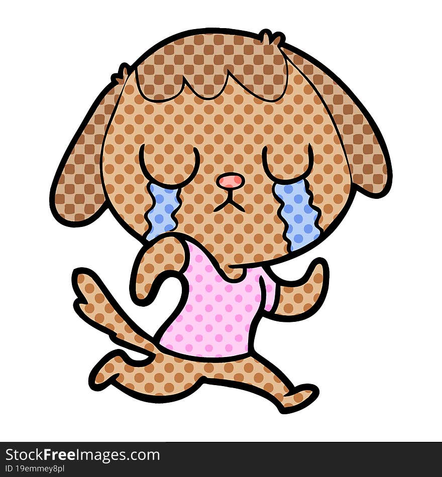 cute cartoon dog crying. cute cartoon dog crying