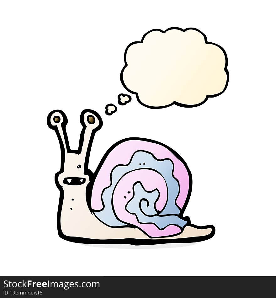 cartoon snail with thought bubble